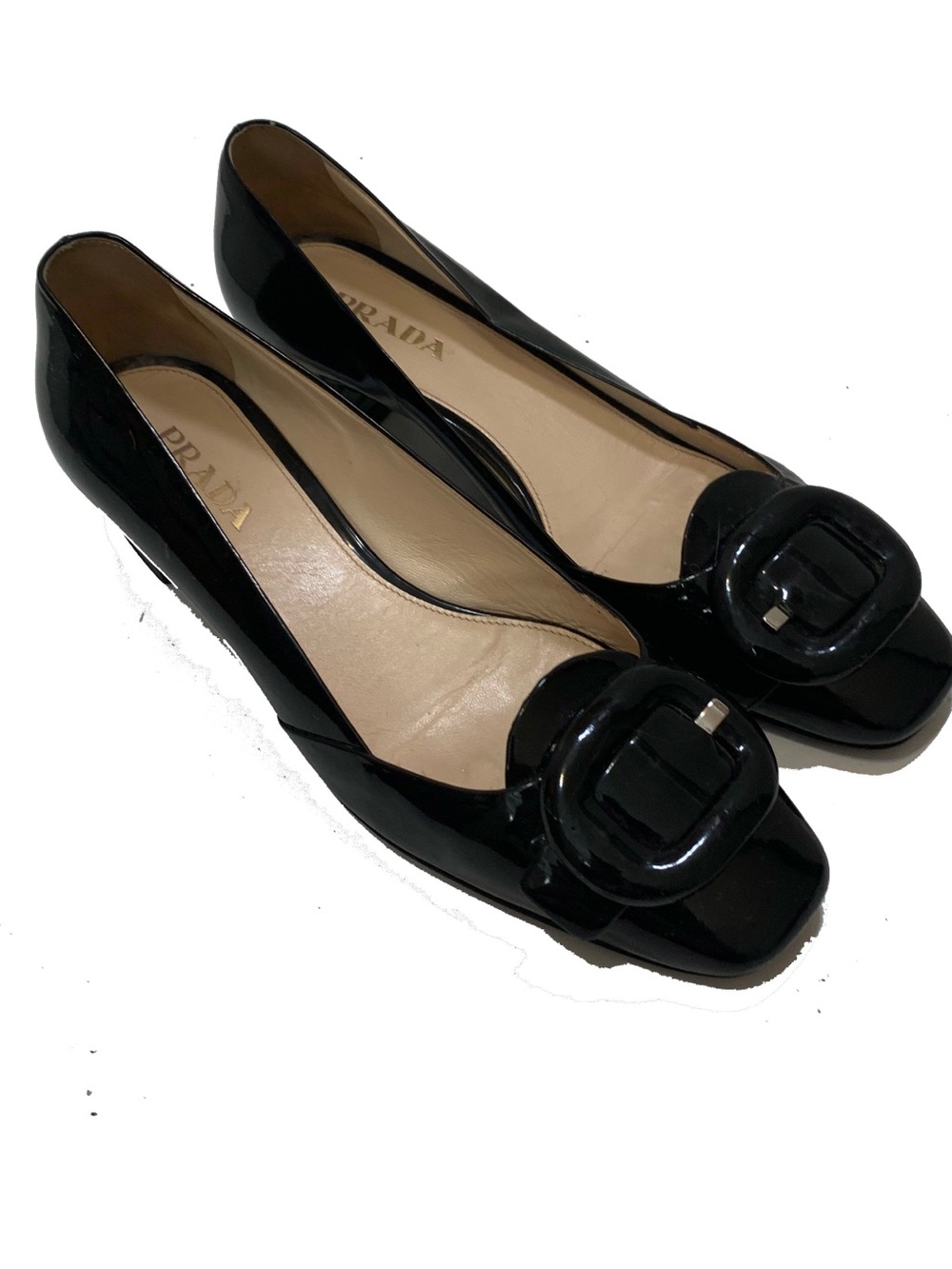 Prada Black Patent Leather Square-Toe shoes - Picture 1 of 7